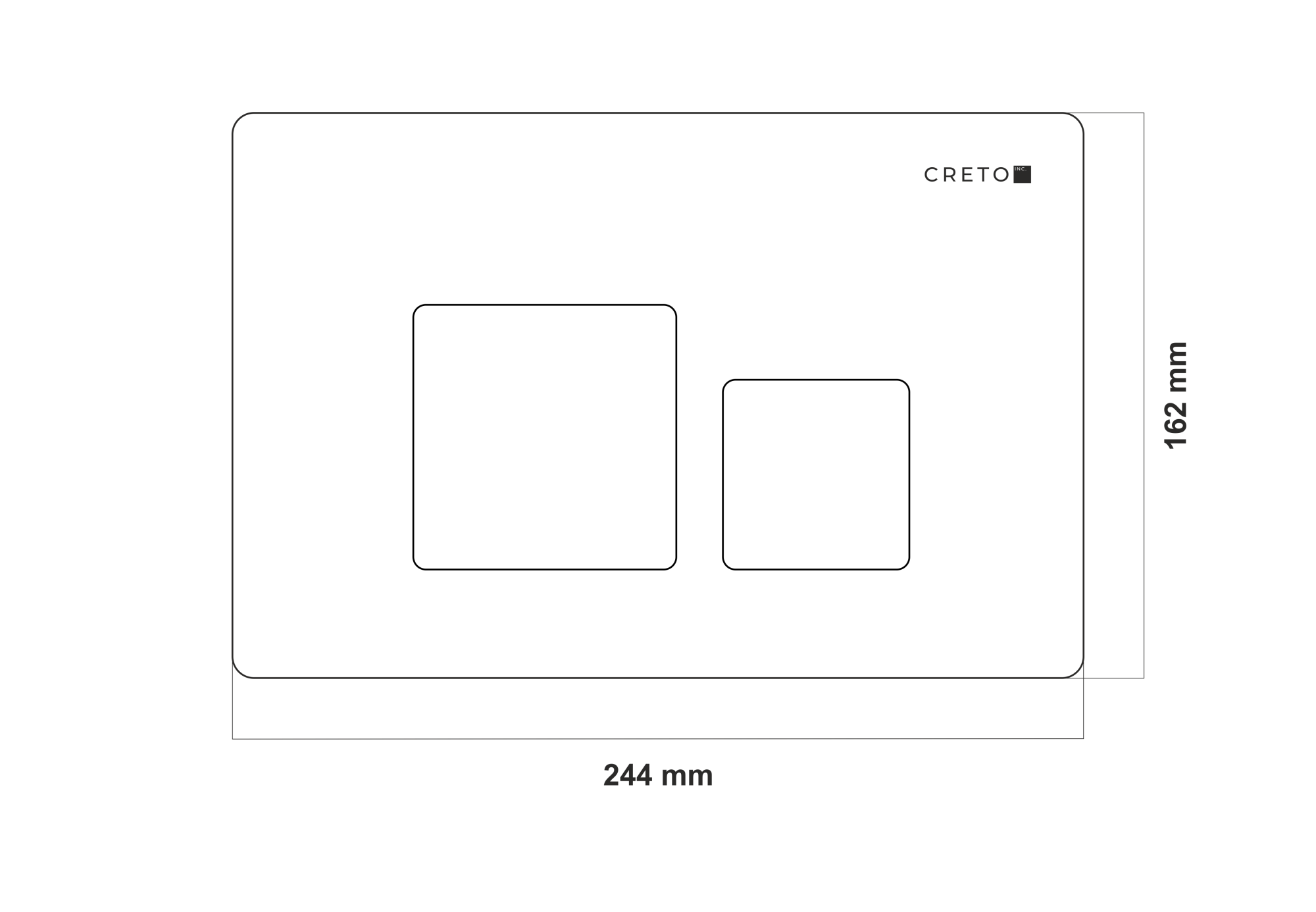 Клавиша смыва Creto Snap 1.5 для унитаза, белая глянцевая