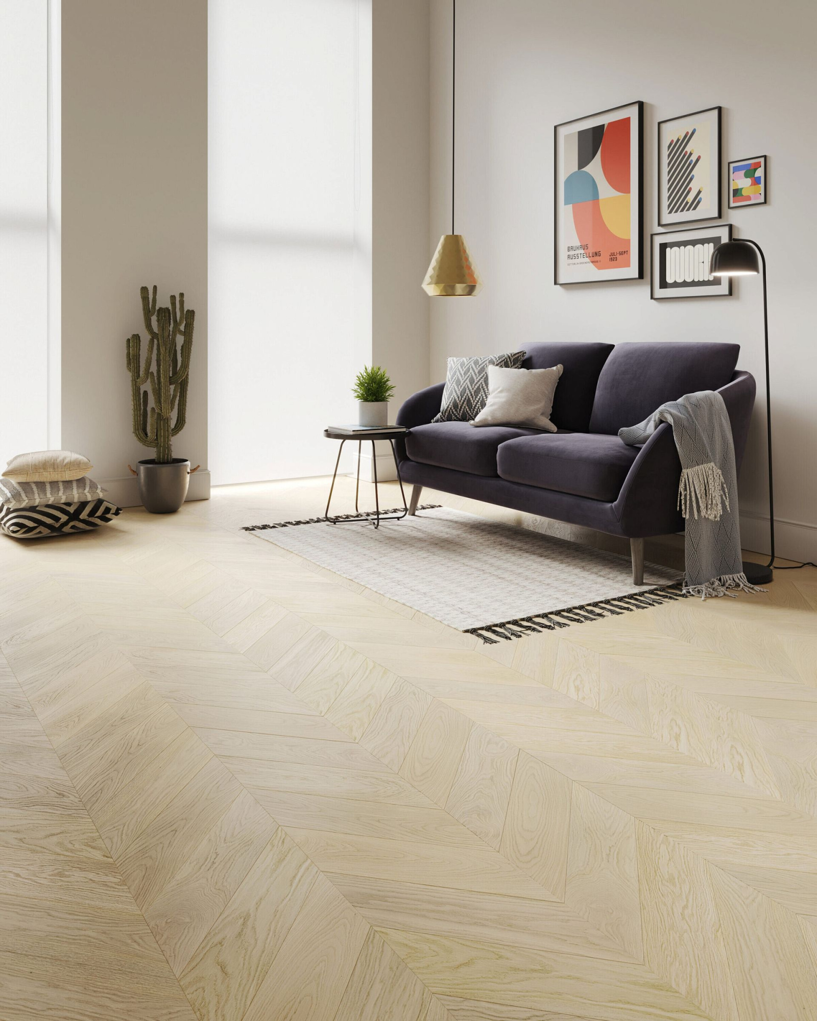 Паркет елка ESTA Chevron Oak Chevron Nordic S Linen 15006 532 x 120 x 14мм