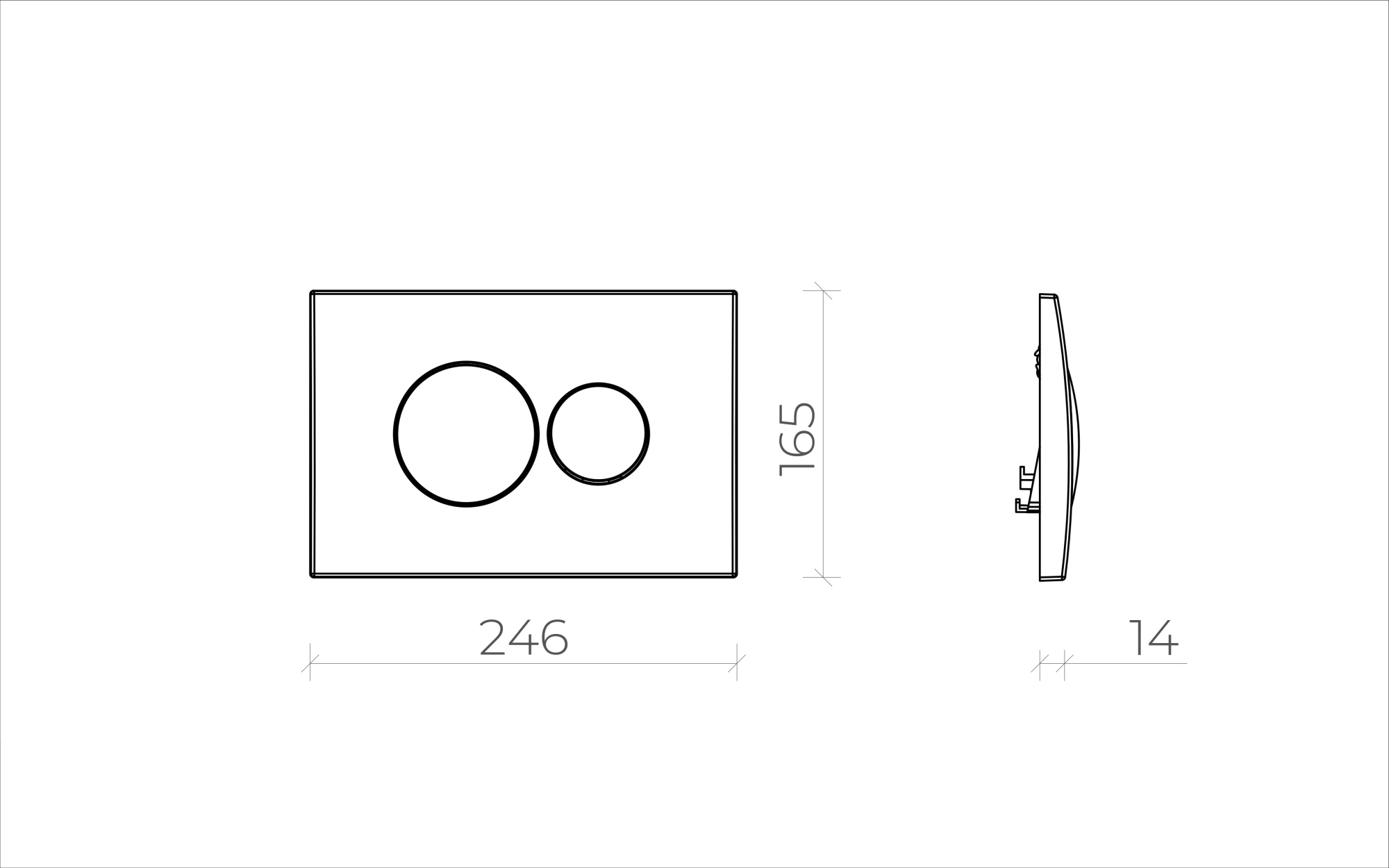 Кнопка смыва для инсталляции Creto Snap 2.0 KL-CR-751-1 серый матовый