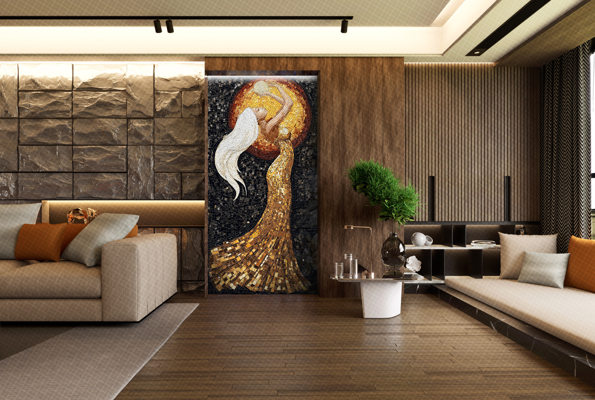 Керамогранит Декоративное панно MDetails Celestial Lady (набор из 4шт. 60x120) 120x240