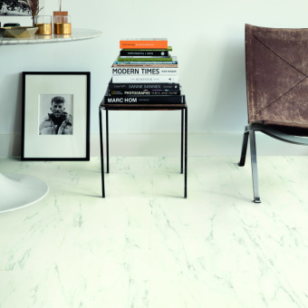ПВХ-плитка Quick-Step QS Alpha Vinyl ORO плитка AVSTU 40136 Мрамор каррарский белый
