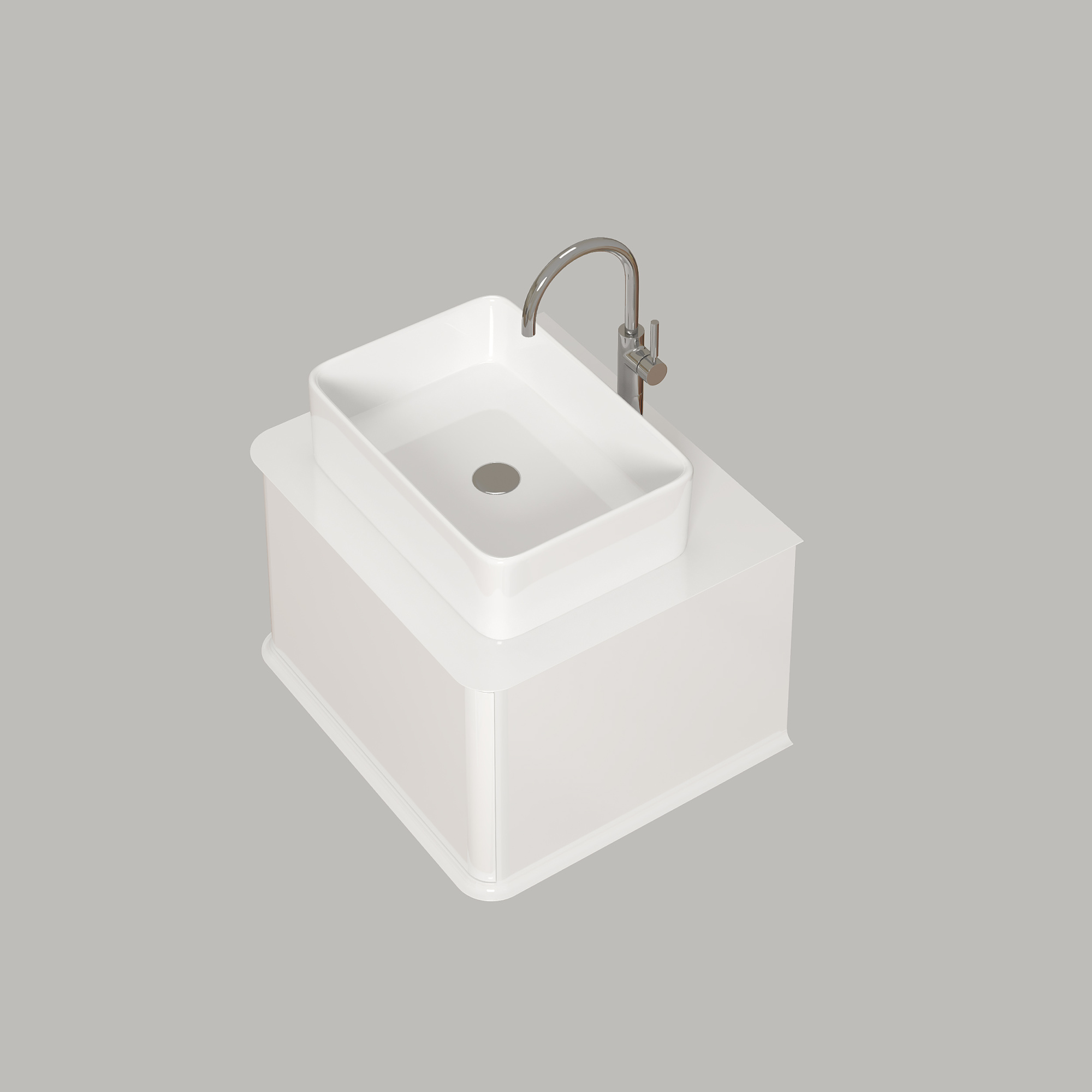 Тумба под раковину Creto Stella 60 см белый глянец, 16-CRE35/60/