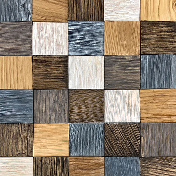 Стеновые панели CROWNWOOD WPART2 Пиксель, Дуб браш Коричневый