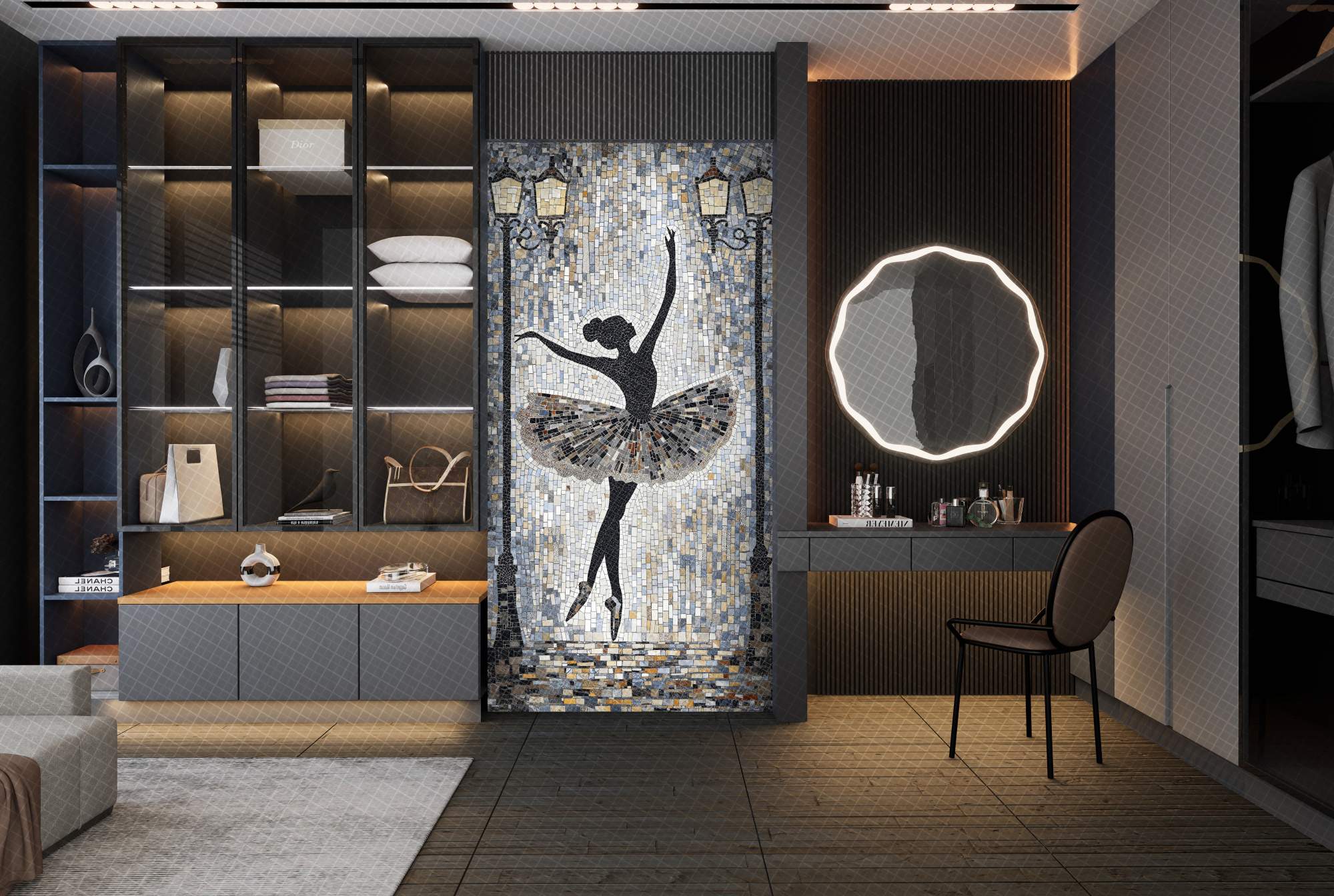 Керамогранит Декоративное панно MDetails Ballet Dancer (набор из 4шт. 60x120) 120x240