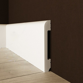 Напольный плинтус полистирол Solid 1 UHD 05/80 13х80/ Белый