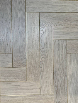 Паркет елка CROWNWOOD Английская елка 90° 2-х слойная (шип-паз) Гармония 100901 (Порода: Дуб Натур) 600 x 100 x 13.5 / 0.96м2