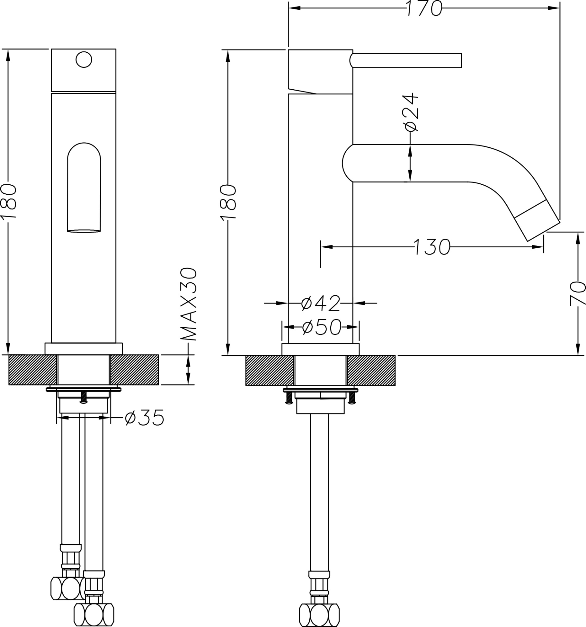 Смеситель для раковины Creto Element 2.0-BM-BK матовый черный