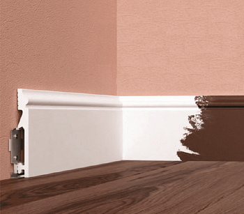 Напольный плинтус полистирол Solid 1 UHD 06/105 C 14x105/ Белый