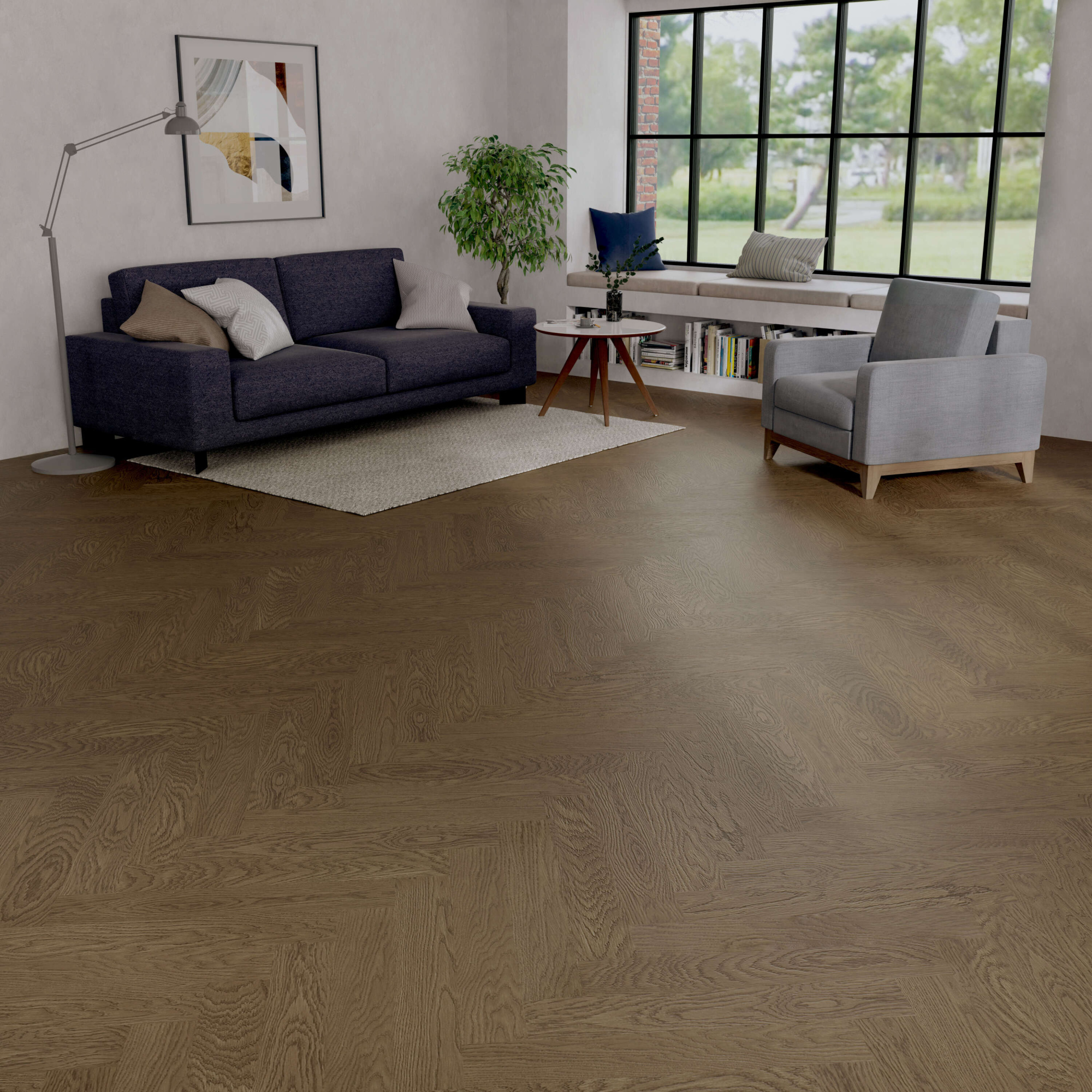 Паркет елка ESTA Herringbone Nova Eco Oak Elite Stavanger Extra Matt Lacquered Gloss 5% 14504